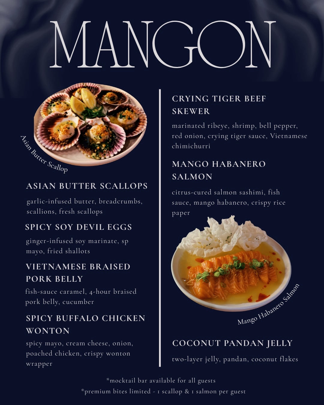 Mangon Dining Menu